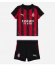 Günstige AC Milan Youssouf Fofana #19 Heimtrikotsatz Kinder 2025-26 Kurzarm (+ Kurze Hosen)